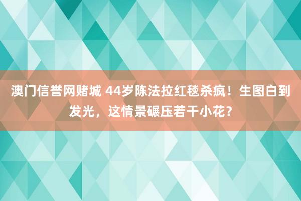 澳门信誉网赌城 44岁陈法拉红毯杀疯！生图白到发光，这情景碾压若干小花？