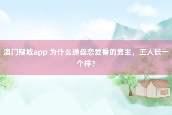 澳门赌城app 为什么通盘恋爱番的男主，王人长一个样？