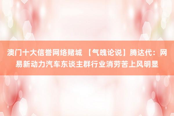 澳门十大信誉网络赌城 【气魄论说】腾达代：网易新动力汽车东谈主群行业消劳苦上风明显