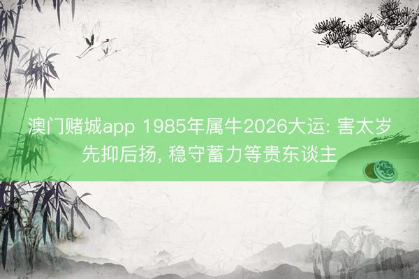 澳门赌城app 1985年属牛2026大运: 害太岁先抑后扬， 稳守蓄力等贵东谈主